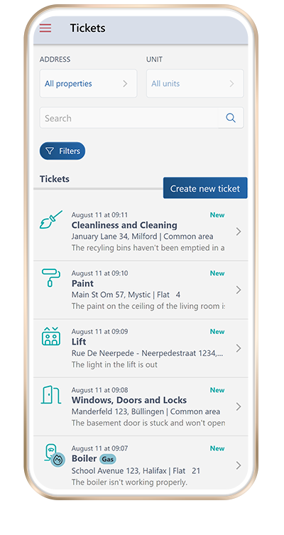 Tickets page